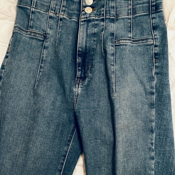 FREE PEOPLE SUNBURST BLUE JAYDE FLARE JEAN 28 NWOT - Picture 15 of 15